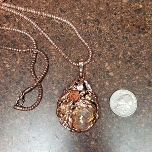 Rose gold colored necklace